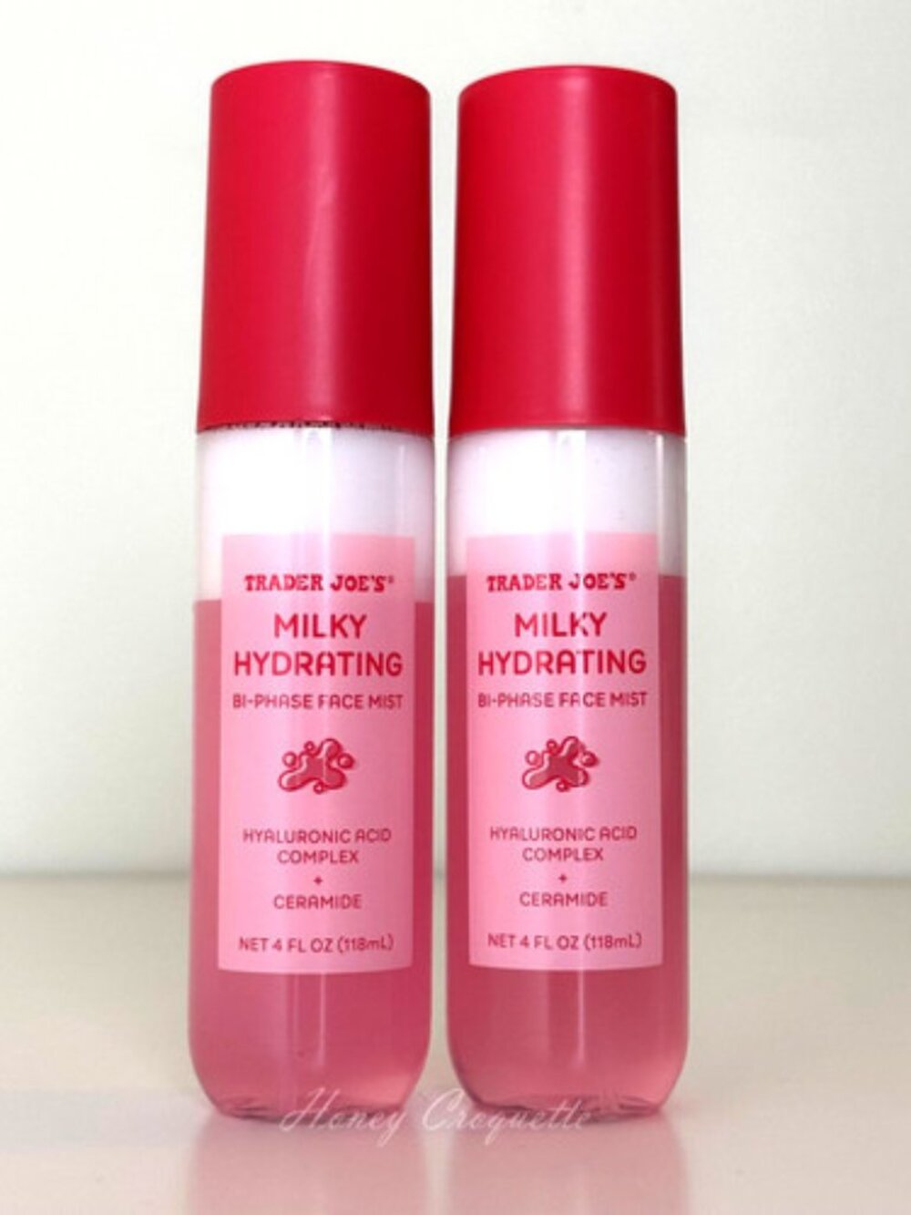 2 X Trader Joe's Milky Hydrating Bi-Phase Face Mist 4 fl oz each